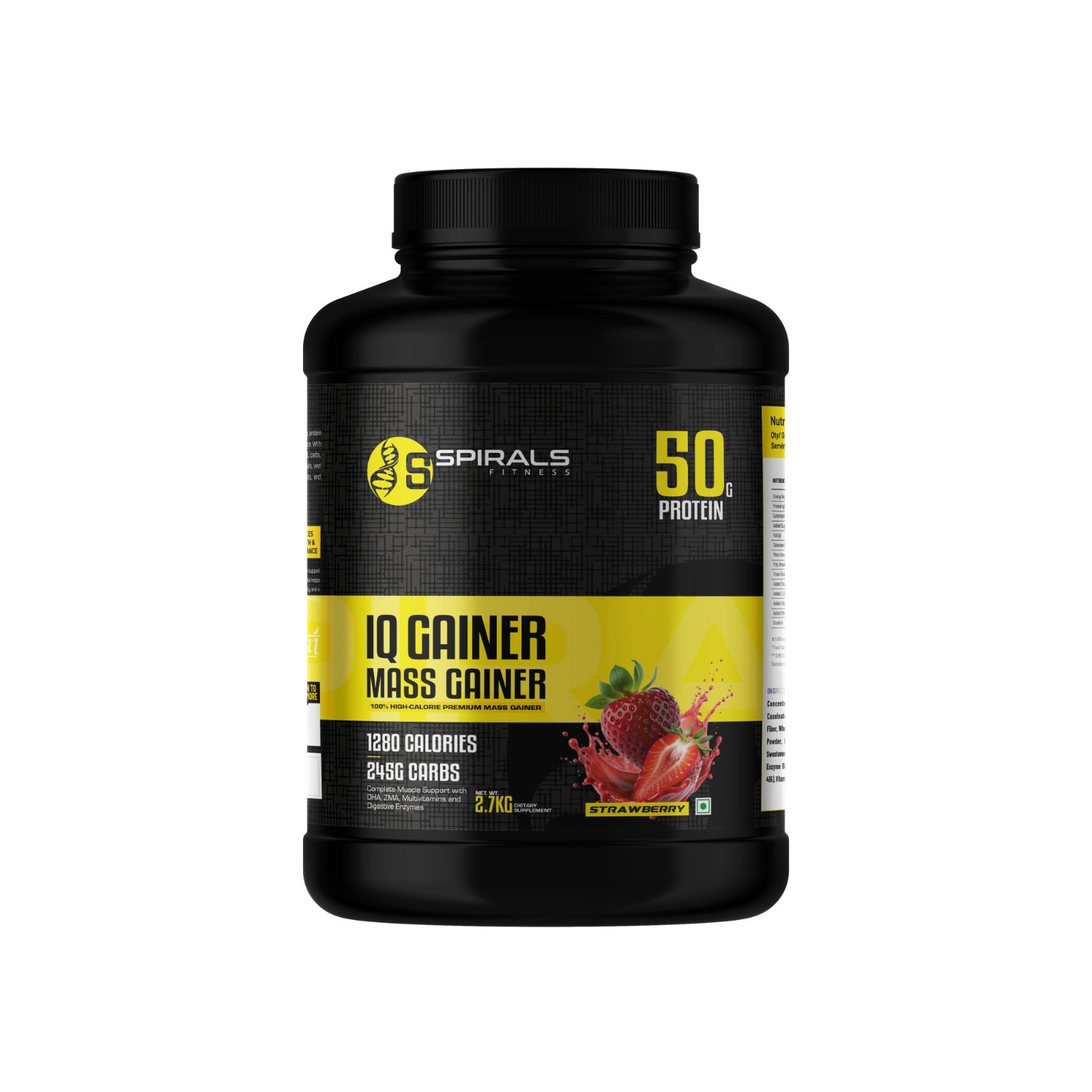 Spirals Fitness IQ Gainer Mass Gainer – Strawberry 2.7 Kg