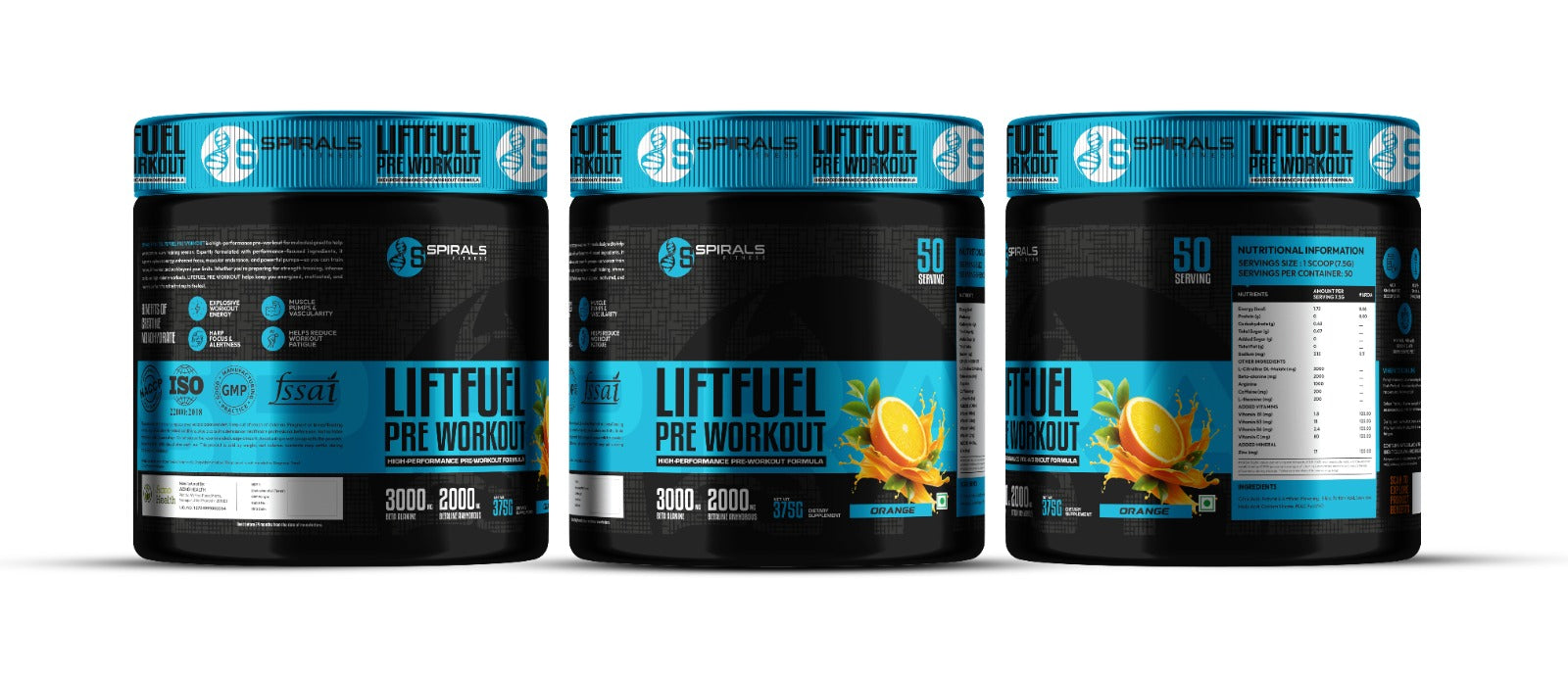 Spirals Fitness Liftfuel Pre-Workout – Orange 375g