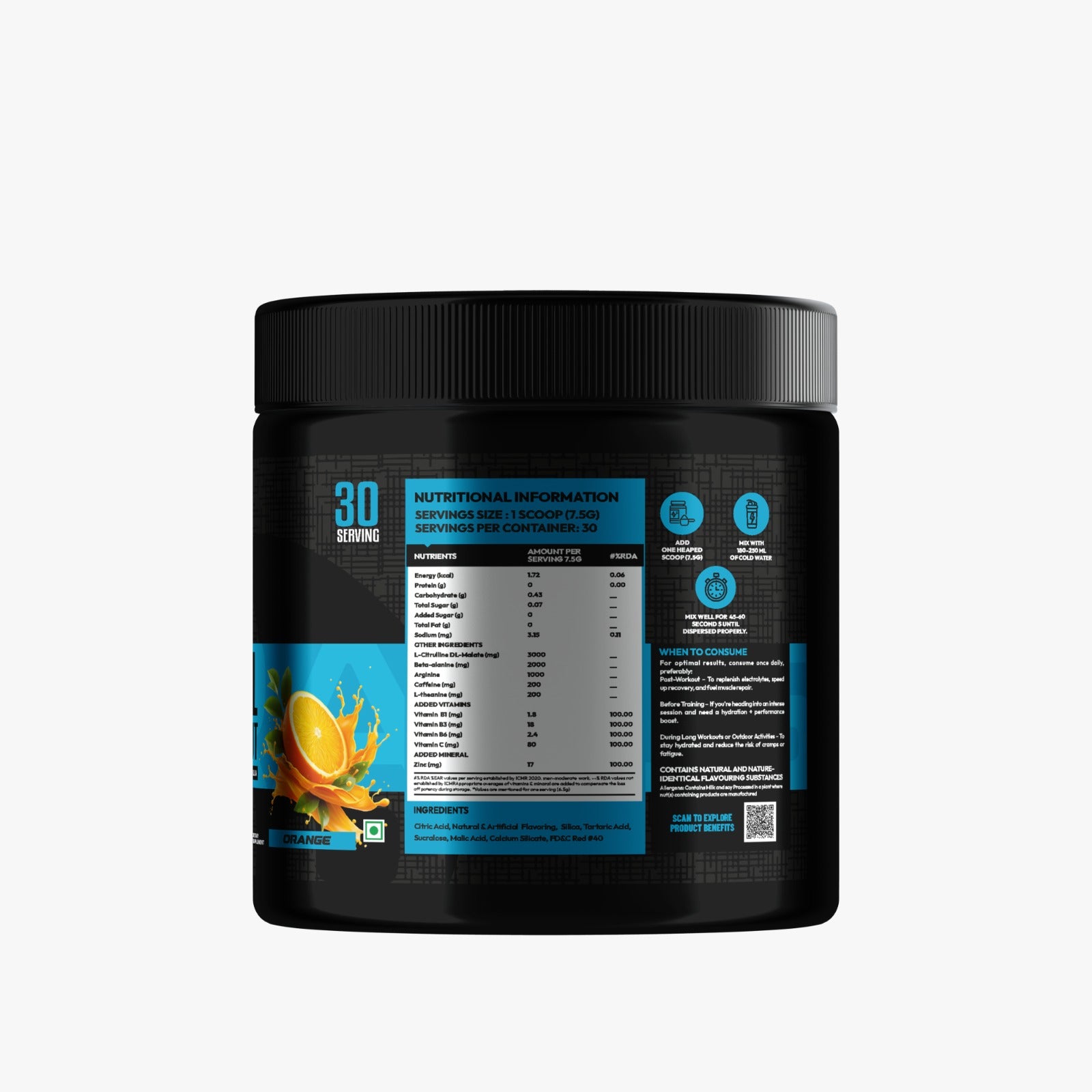 Spirals Fitness LIFTFUEL Pre Workout – Orange 225g