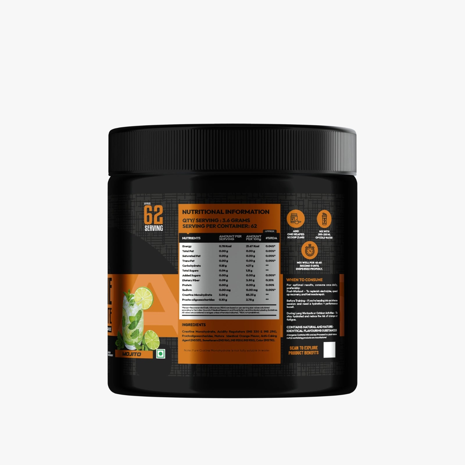 Spirals Fitness Creatine Monohydrate – Mojito 100g