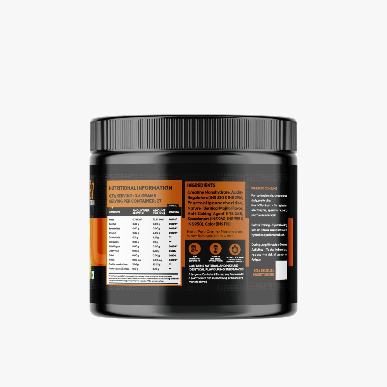 Spirals Fitness Creatine Monohydrate – Lemon 100g